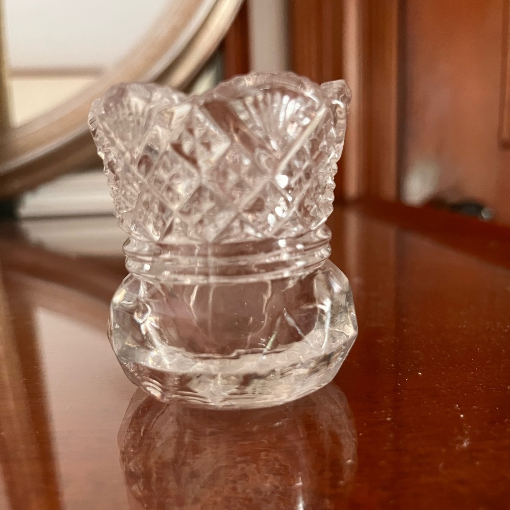 Westmoreland Clear Cut Glass Toothpick Holder
